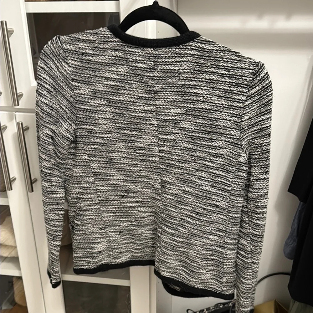 J. Crew Women's Striped Black and White Cardigan